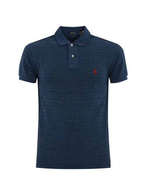 Polo bianca in cotone con logo Blue POLO RALPH LAUREN | 710548797012